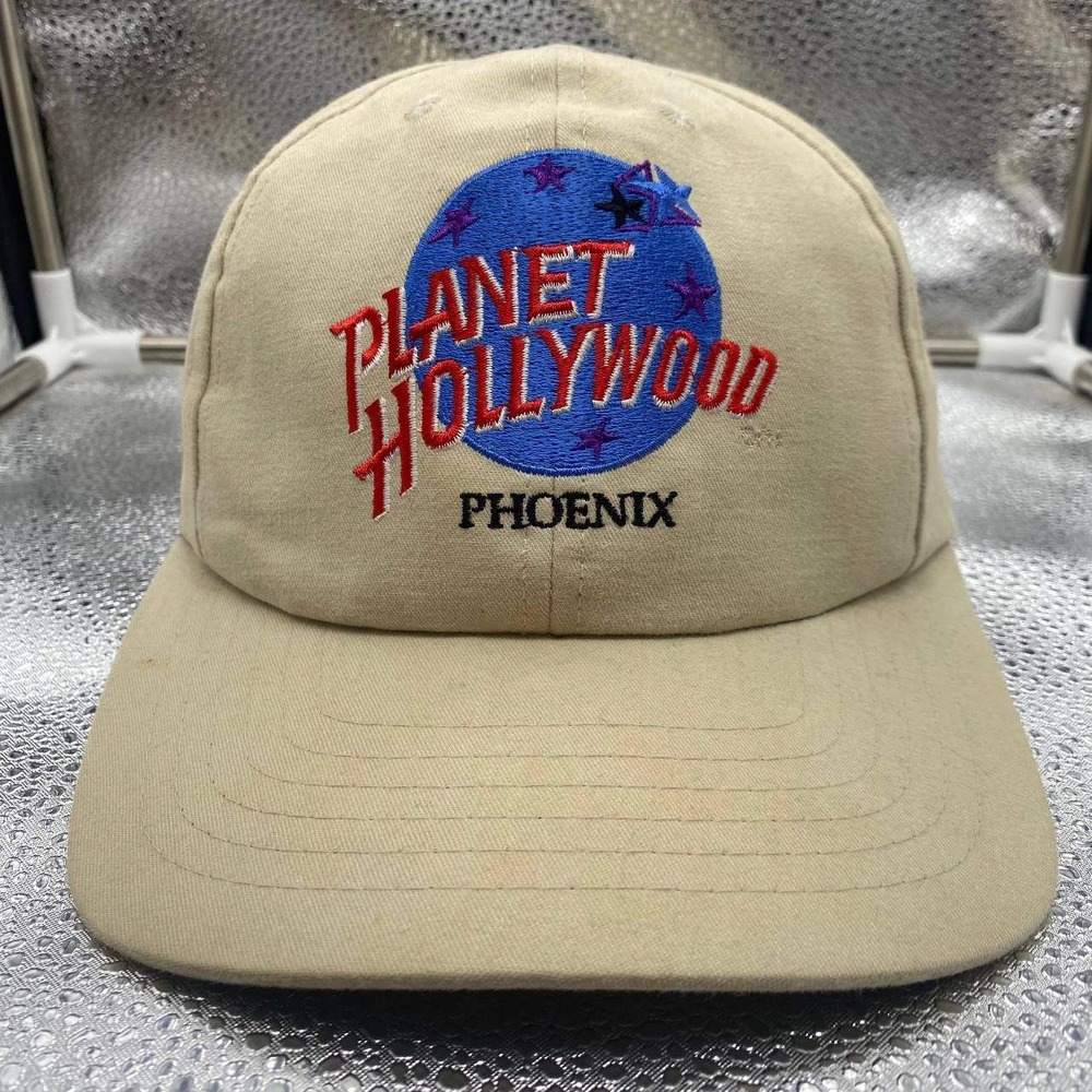 Planet Hollywood Hat Mens‎ OSFA Tan Phoenix Embroidered Snapback Baseball Cap